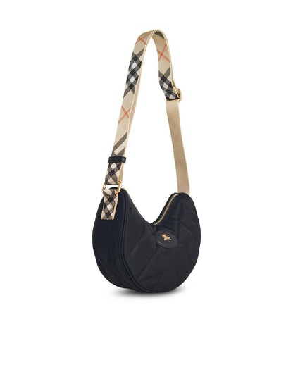 Burberry – Schwarze Stofftasche „Horsehoe“