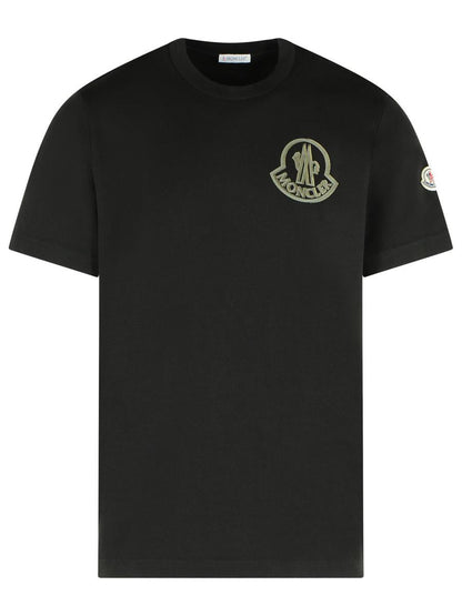 Moncler Schwarzes Baumwoll-T-Shirt