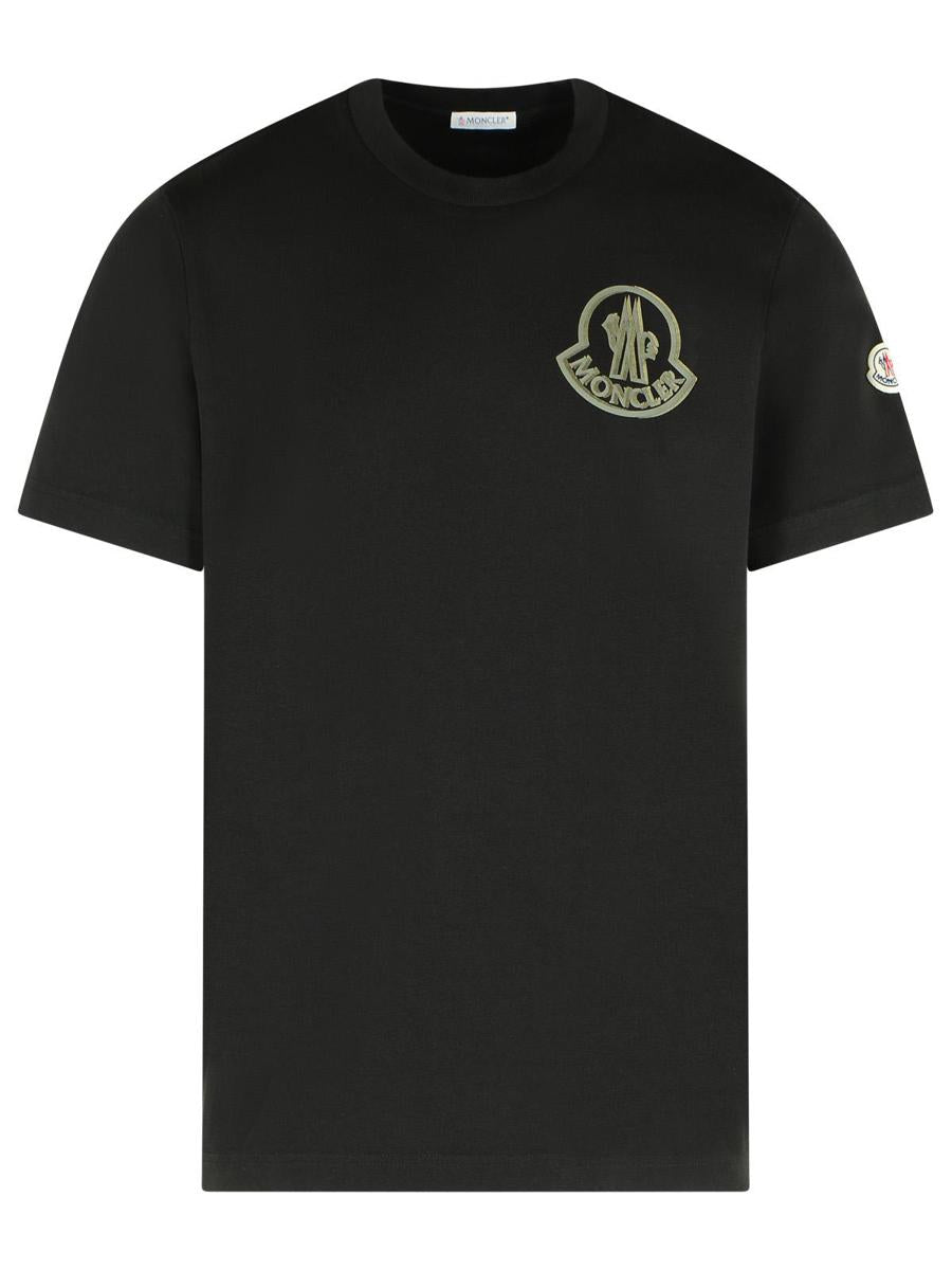 Moncler Schwarzes Baumwoll-T-Shirt