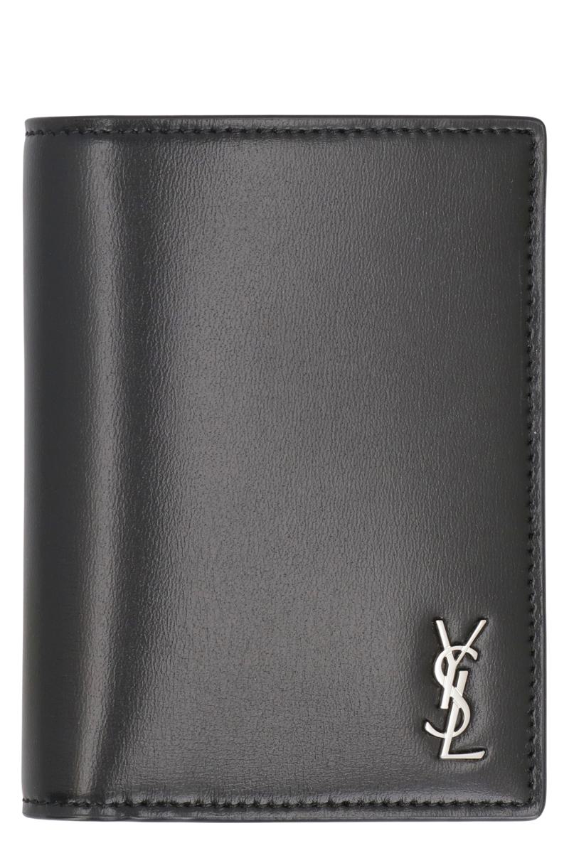 Saint Laurent Tiny Cassandre Kartenetui aus Leder