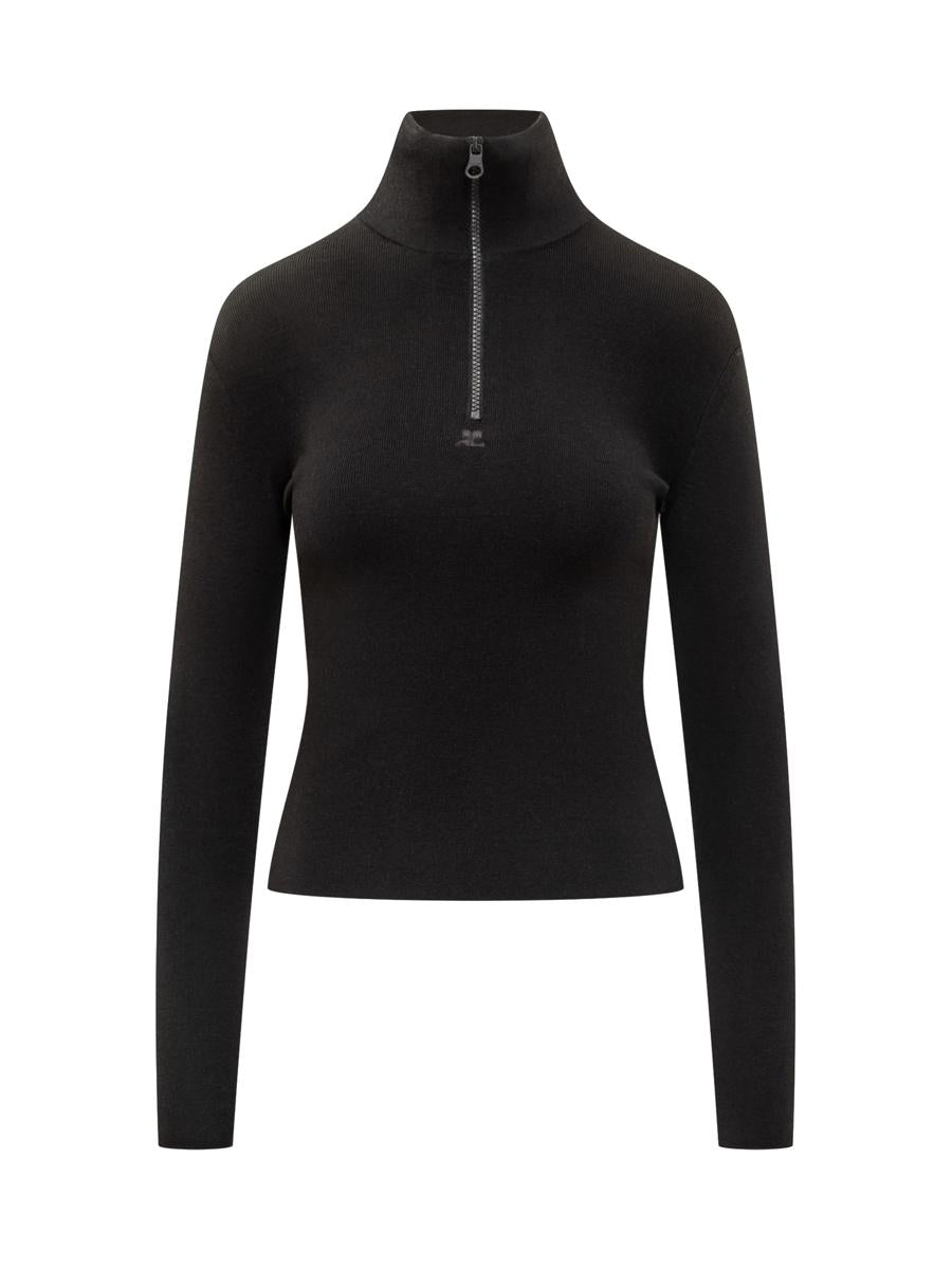 Courrèges Schwarzer Courrèges Rollkragenpullover