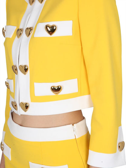 Moschino Crêpe-Jacke mit Herzknöpfen
