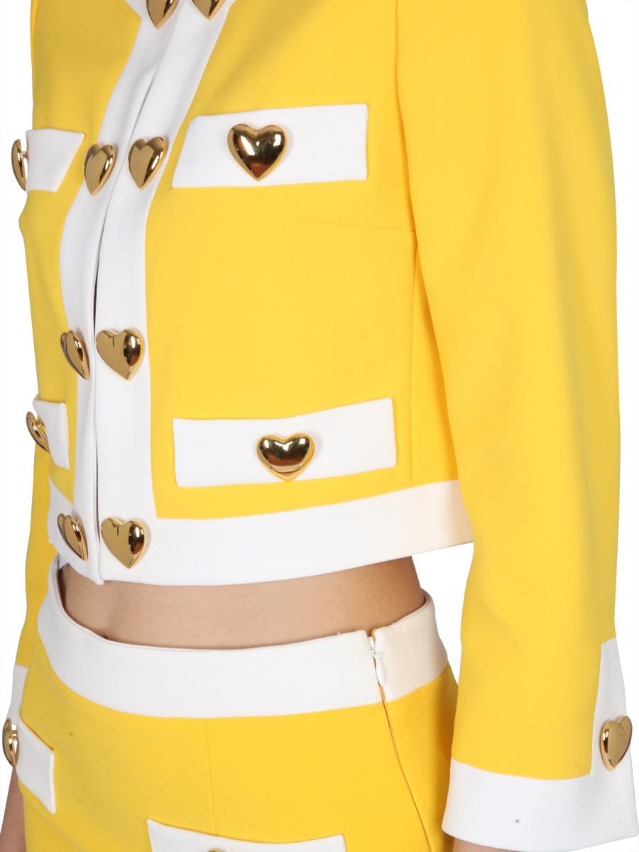 Moschino Crêpe-Jacke mit Herzknöpfen