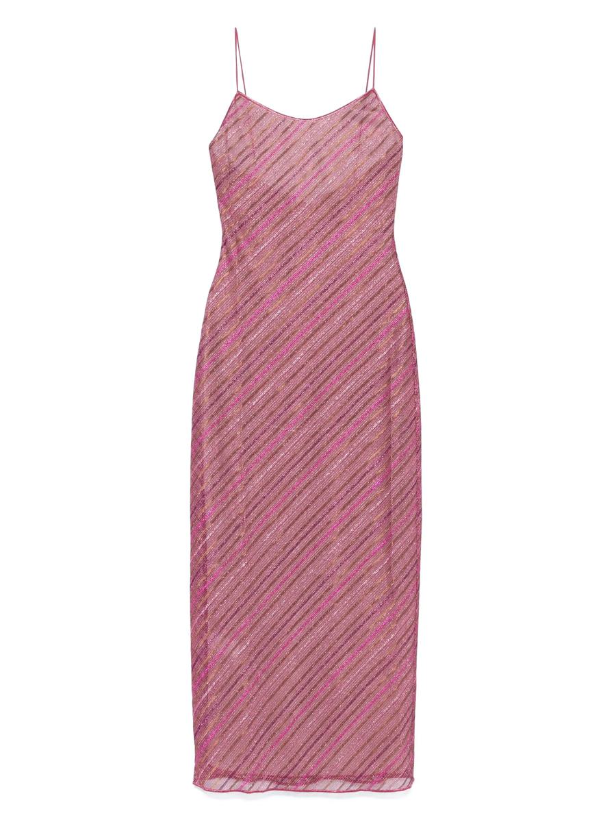 Oséree Shiny Stripes Langes Kleid Kleidung