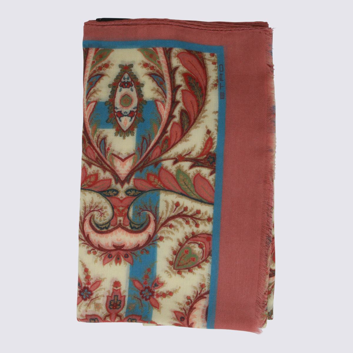Etro Rote und beige Wollschals