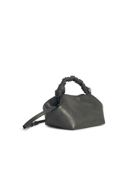 Ganni – Kleine Tasche „Bou“ aus grauem Ledermix