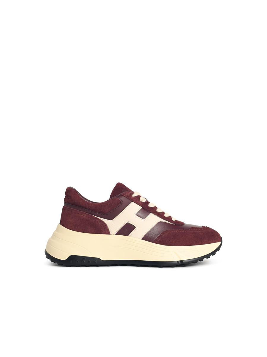 Hogan „H669“ Burgunderrote Ledersneaker