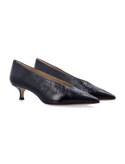 Le Monde Beryl Babouche Kitten Heels Schwarz Naplack