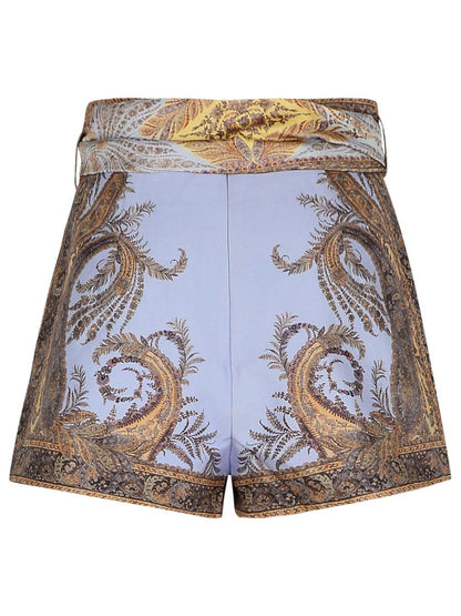 Zimmermann – Shorts aus Seidenmischung in Flieder