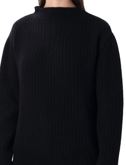 Rick Owens Al Schwarzer Pullover aus schwerer Wolle