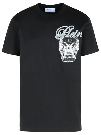 Schwarzes Baumwoll-T-Shirt von Philipp Plein