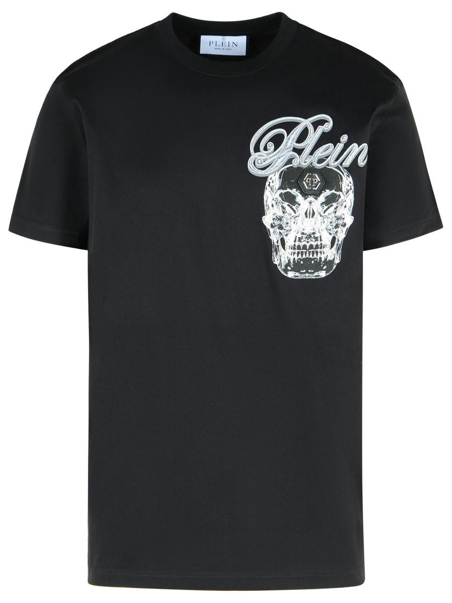 Schwarzes Baumwoll-T-Shirt von Philipp Plein