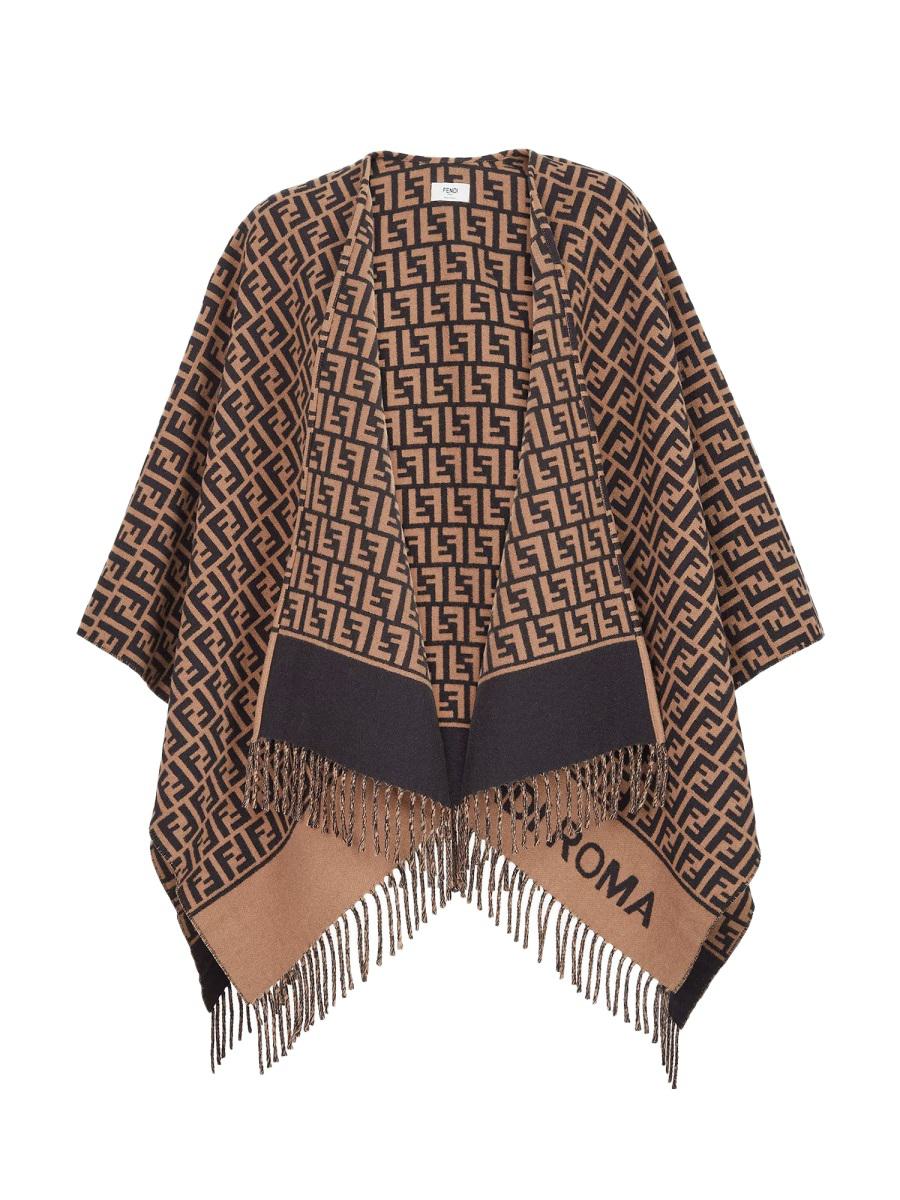 Fendi Poncho aus Wolle und Kaschmir
