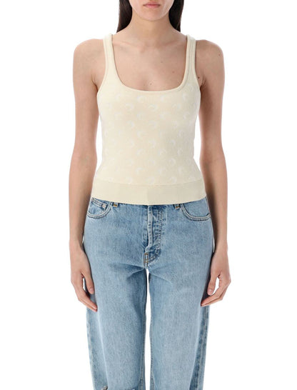 Marine Serre Moon Jacquard-Strick-Trägertop