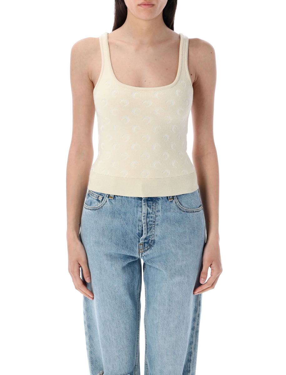 Marine Serre Moon Jacquard-Strick-Trägertop