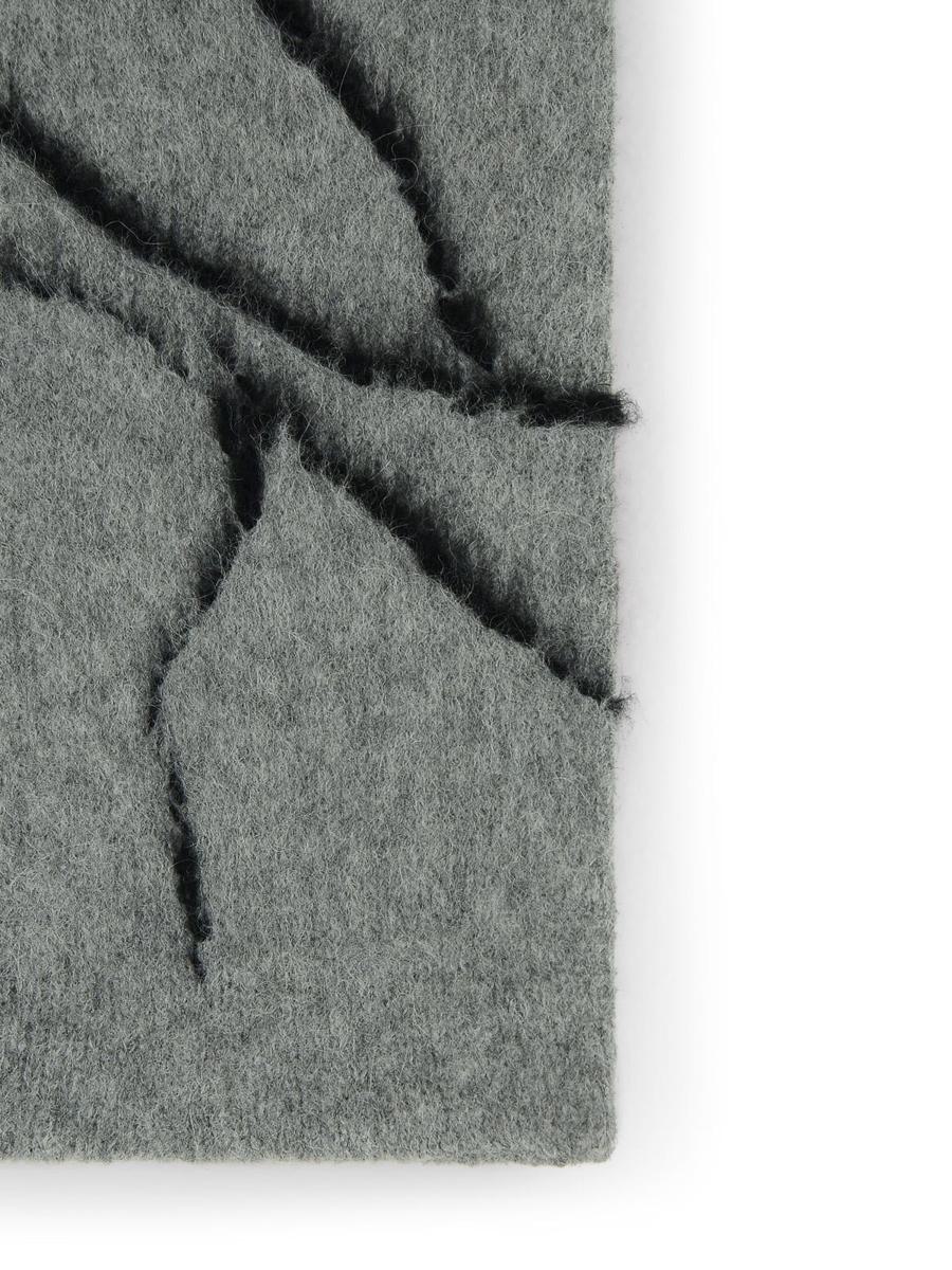 Dries Van Noten Schal „Mouton“ aus grauer Alpakamischung