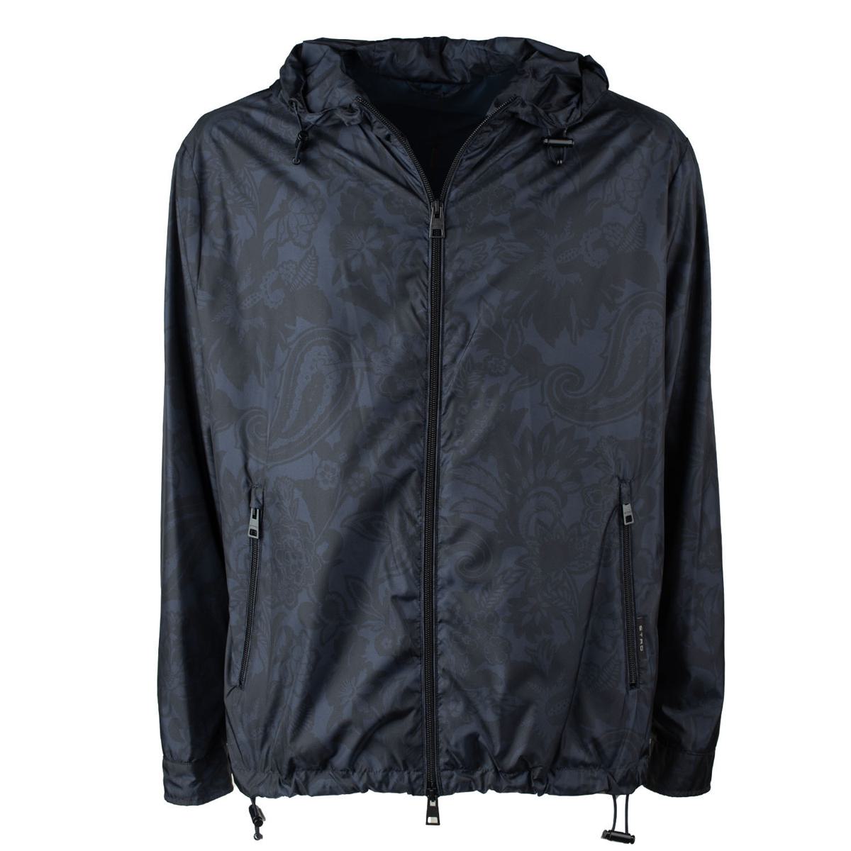 Etro Blau gemusterte Windjacke