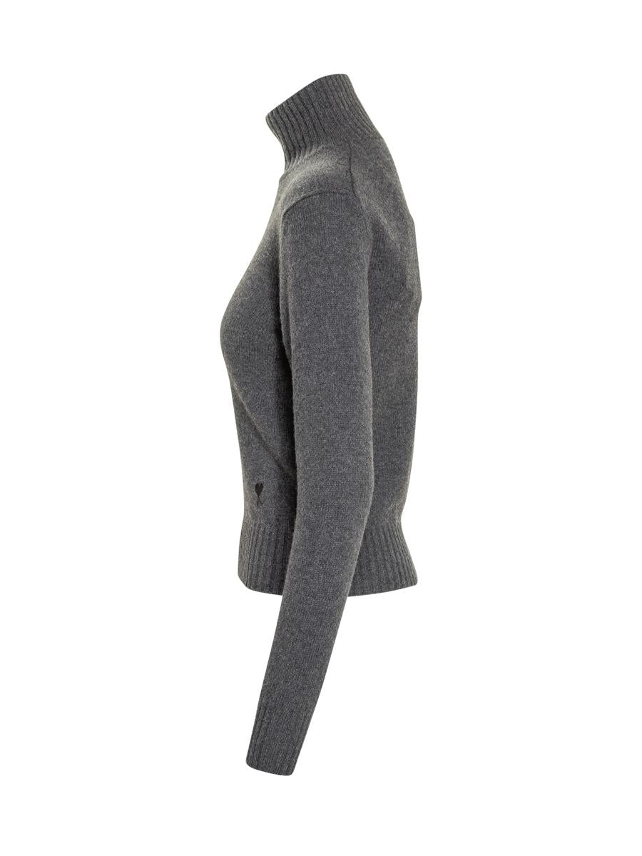 AMI Paris – Ami Paris – Grauer Rollkragenpullover aus Wollmischung