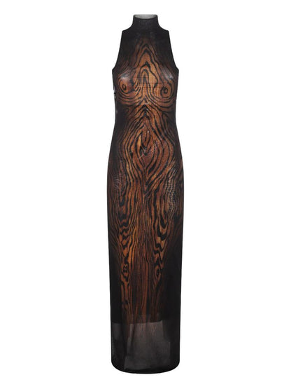 Jean Paul Gaultier Das lange drapierte Holzkleid