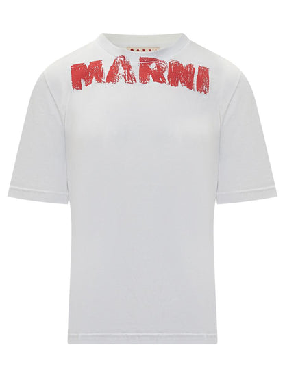 Marni Marni – T-Shirt mit rotem Logo