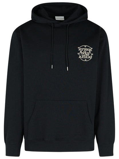 Drôle De Monsieur Kapuzenpullover aus schwarzer Baumwolle
