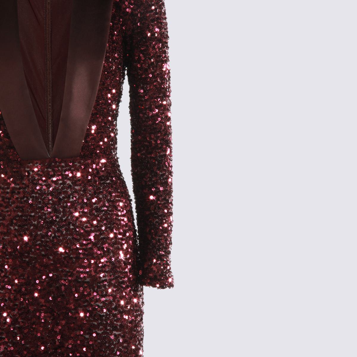 Elisabetta Franchi Dunkelrotes Maxikleid