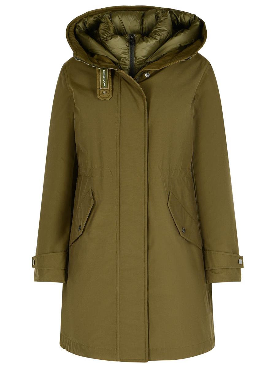 Woolrich 3-in-1 „Authentic“ dunkelgrüner Parka aus Baumwollmischung