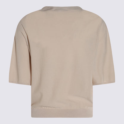 Antonelli Beiges Leinen-T-Shirt