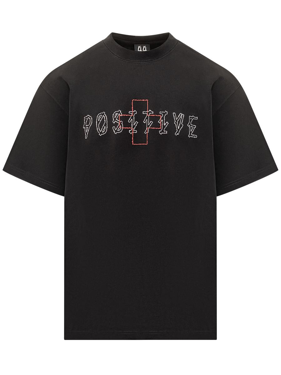 M44 Label Group – Schwarzes Oversize-T-Shirt „44 Label Group“ mit gesticktem Logo