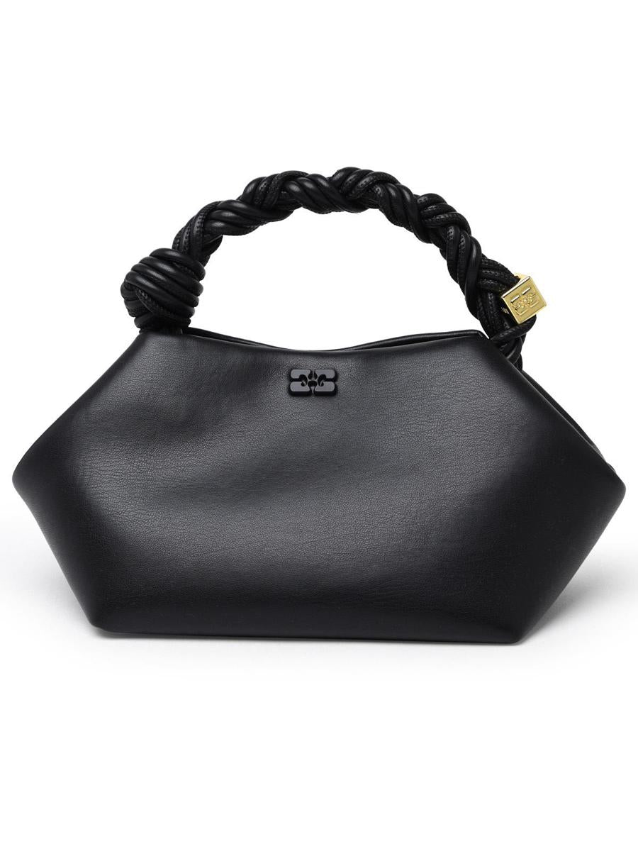 Ganni – „Bou“-Tasche aus schwarzem recyceltem Leder