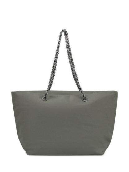 Tory Burch – Grauer Tory Burch-Shopper mit Kette