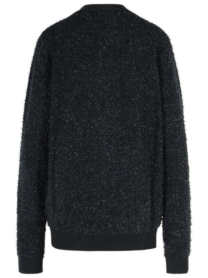 Balmain – Schwarze Strickjacke aus Baumwollmischung