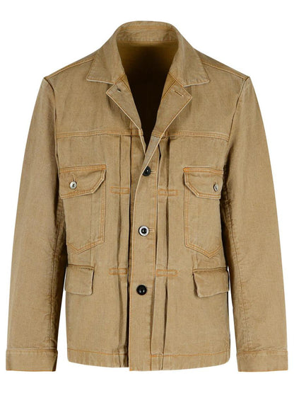 Beige Jeansjacke von Sacai