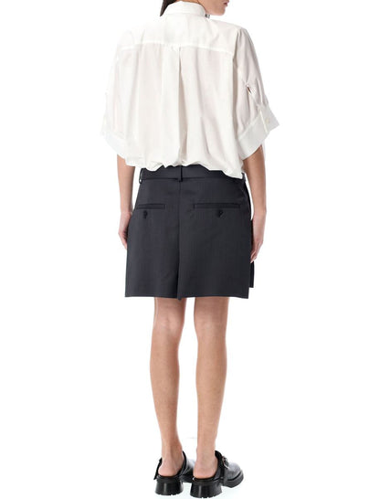 Sacai Minikleid aus Baumwollpopeline und Wolle