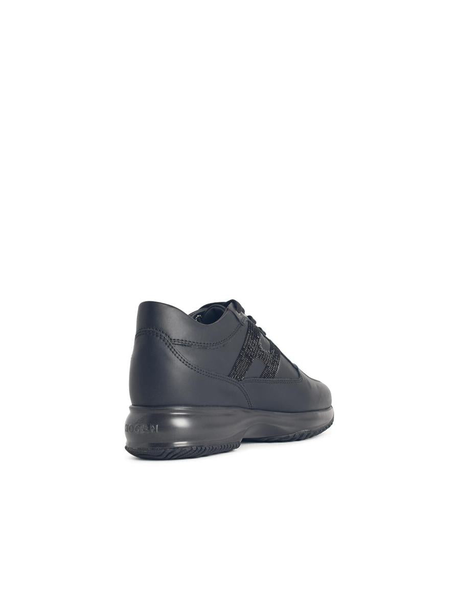 Hogan „Interactive“ schwarze Ledersneaker