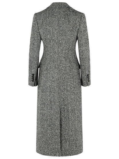 Dolce &amp; Gabbana Zweifarbiger Mantel aus Schurwolle