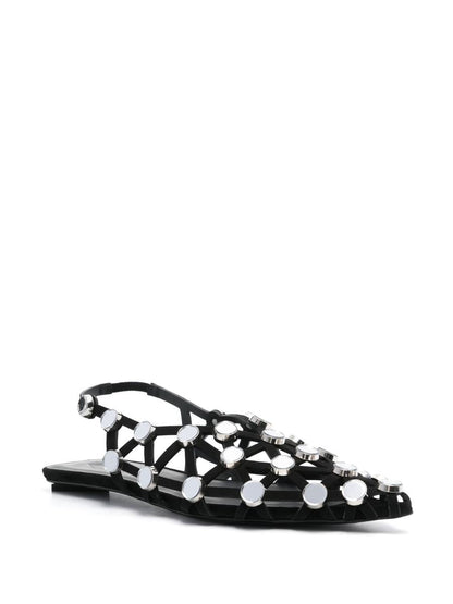Die Attico Grid Slingback-Sandalen