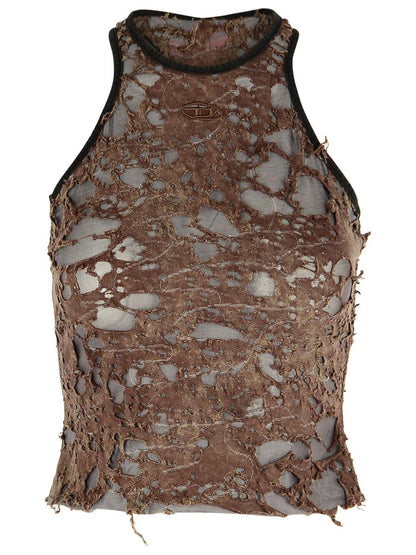 Diesel – Tanktop aus Baumwollmischung in Braun