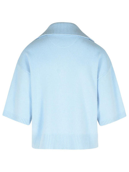 Purotatto Hellblauer Kaschmirpullover