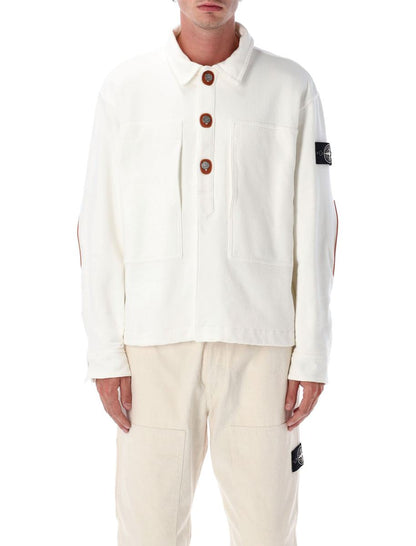 Stone Island – Coach-Jacke aus Baumwolle in Strickoptik