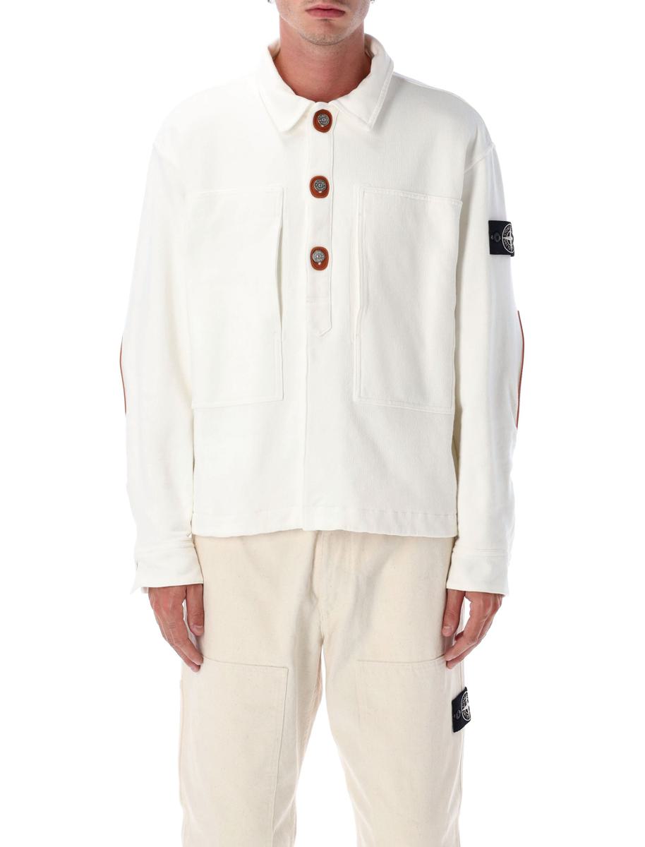Stone Island – Coach-Jacke aus Baumwolle in Strickoptik