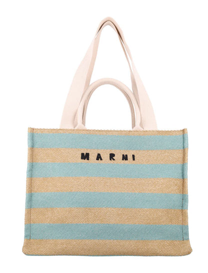 Marni – Mittelgroße Tragetasche mit Raffia-Effekt