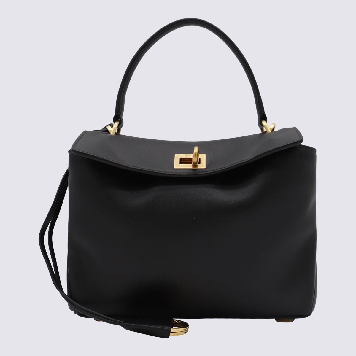 Balenciaga – Rodeo Mini-Tasche mit Henkel aus schwarzem Leder