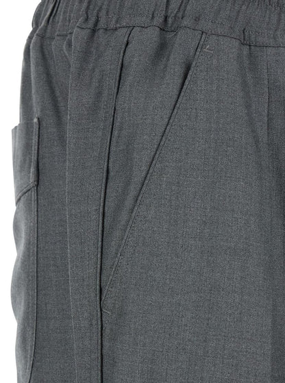 Graue Hose mit elastischem Bund und Pence-Details aus Seide Man