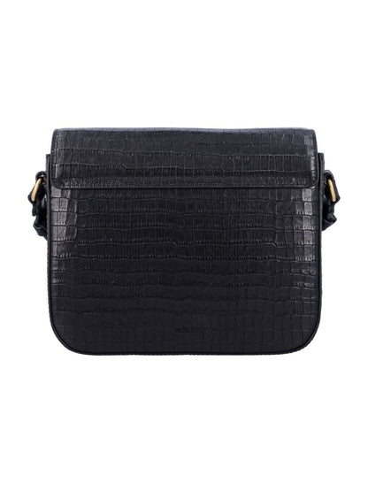 Sessun Sessùn Diviluz E Box-Tasche aus Leder mit Krokodilprägung