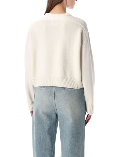 Loulou Studio Bruzzi Kurzer Pullover aus Wolle und Kaschmir