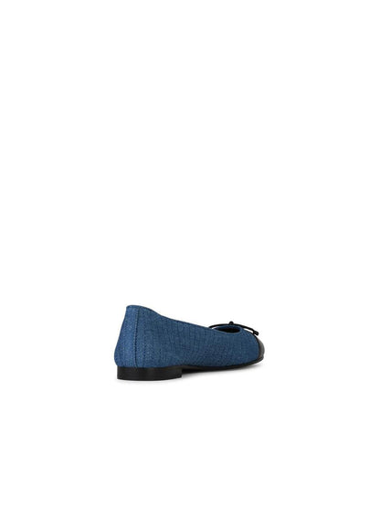 Tory Burch – Matelassé – Ballerinas aus blauem Denim-Mix
