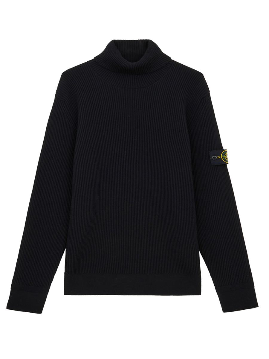 Stone Island Gerippter Rollkragenpullover Aus Wolle Kleidung