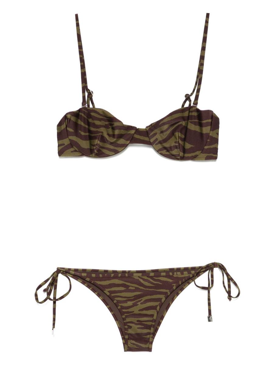 Das Attico Bikini-Set in Braun und Dunkelgrün