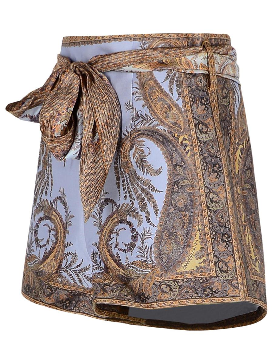 Zimmermann – Shorts aus Seidenmischung in Flieder